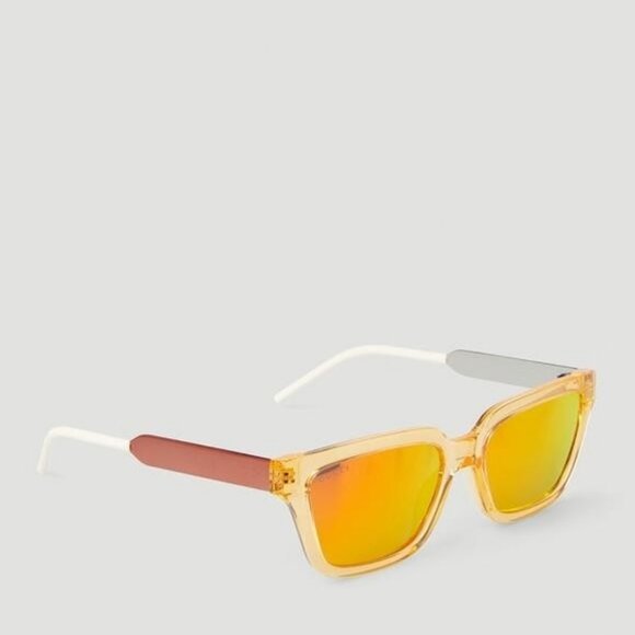 💯 - New  Authentic Gucci Orange Mirror Rectangular Men's Sunglasses GG0975S … - Picture 12 of 17